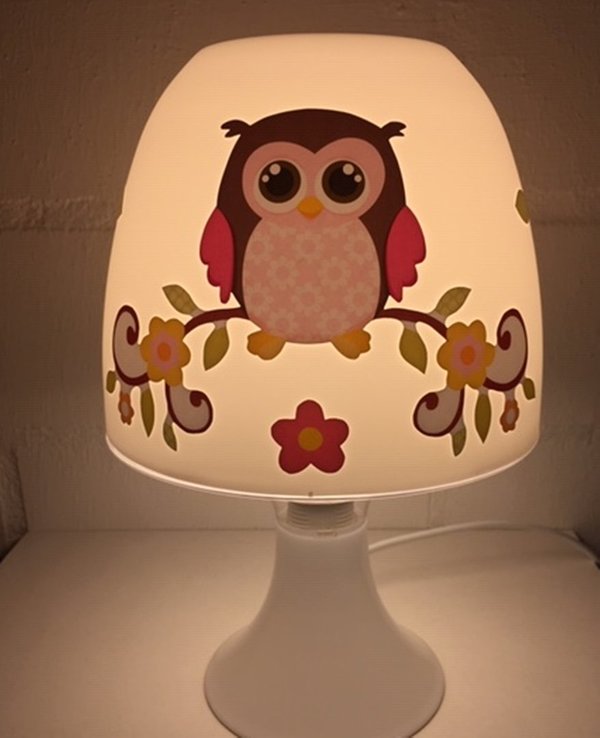 Tischlampe / Stehlicht * EULE / OWL rosa E1 * - mit/ohne Name