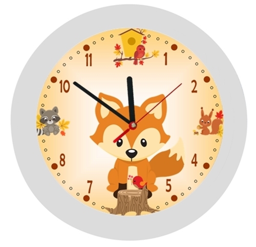 ✿ Wanduhr in 4 Farben ✿ Fuchs Fox  ✿ orange ✿ LAUTLOS ✿ personalisiert