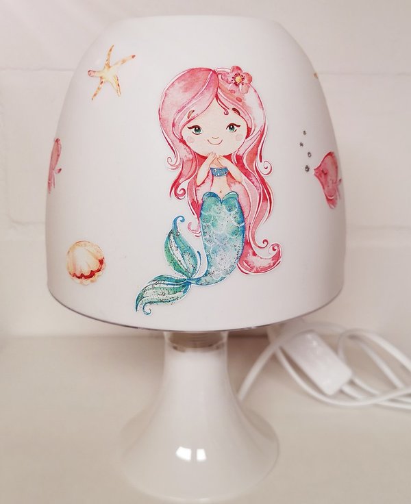 ✿Tischlampe ✿ Meerjungfrau Mermaid 3 Mädchen Schwanzflosse ✿ Schlummerlicht ✿ Nachttischlampe rothaa