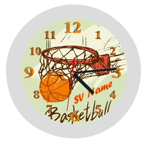 ✿ Wanduhr in 4 Farben ✿ Basketball 2 ✿ LAUTLOS ✿ personalisiert