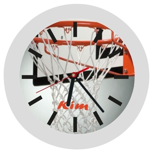 ✿ Wanduhr in 4 Farben ✿ Basketball 4 ✿ LAUTLOS ✿ personalisiert