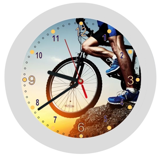 ✿ Wanduhr in 4 Farben ✿ Mountainbike 3 ✿ LAUTLOS ✿ personalisiert