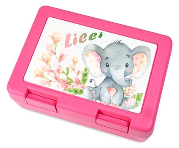 ✿ Brotdose Lunchbox Stullenbüchse ✿ rosa ✿ Kinder ✿ mit Name ✿ Dino Giraffe Elefant ✿