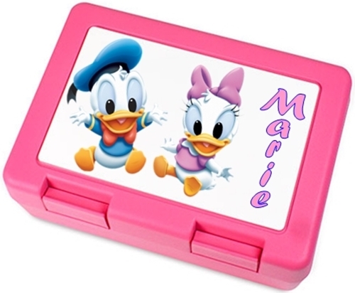 ✿ Brotdose Lunchbox Stullenbüchse ✿ rosa ✿ Kinder ✿ mit Name ✿ Minnie Mickey Donald Daisy ✿