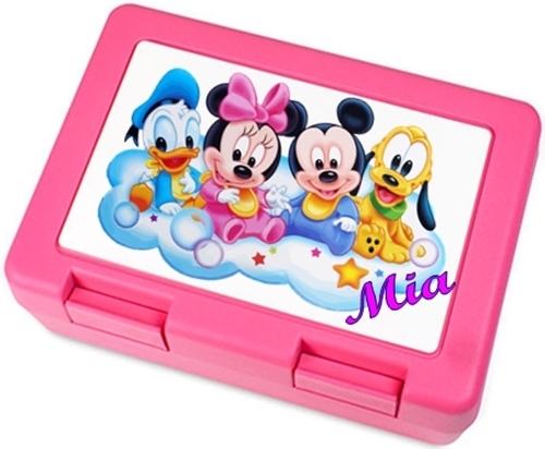 ✿ Brotdose Lunchbox Stullenbüchse ✿ rosa ✿ Kinder ✿ mit Name ✿ Minnie Mickey Donald Daisy ✿