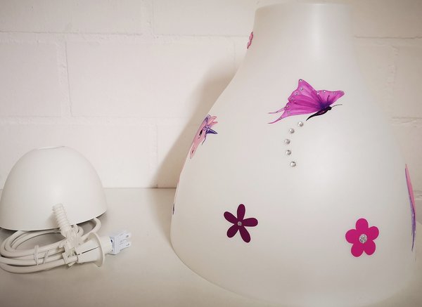 Hängelampe * EINHORN 3 Schmetterling Blume rosa pink lila * 1- oder 2-flammig - auch LED - mit/ohne