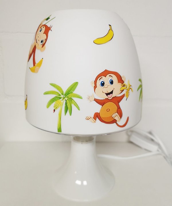 ✿ Tischlampe ✿ AFFEN 1 Dschungel Palme Banane Liane personalisiert Name ✿ Tischleuchte ✿ Schlummerli