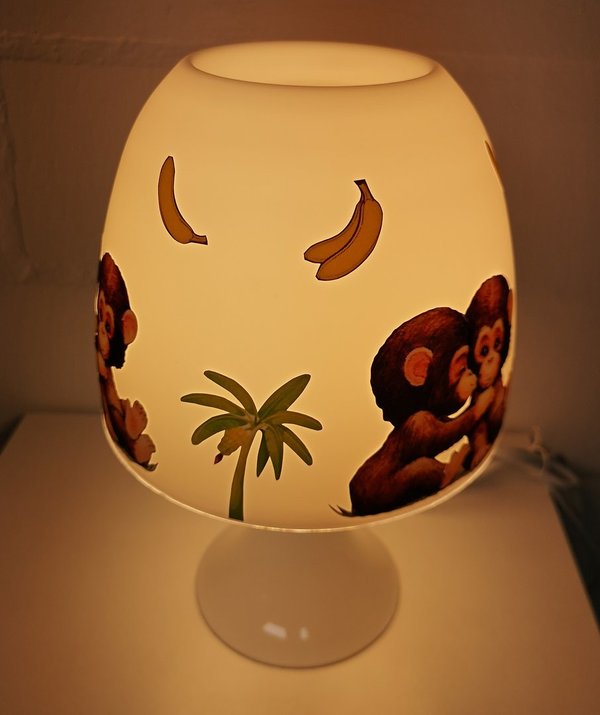 ✿ Tischlampe ✿ AFFEN 3 Dschungel Palme Banane Liane personalisiert Name ✿ Schlummerlicht ✿