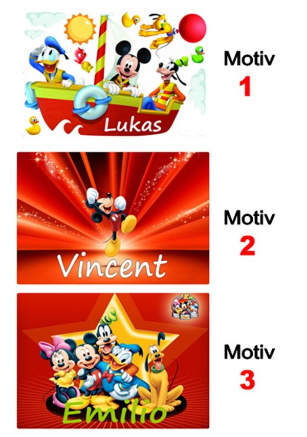 Korkunterlage - Mickey *personalisiert* Tisch-, Mal-, Knet-, Ess- & Schreibunterlage - abwischbar