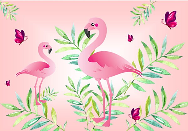 Korkunterlage - Flamingo *personalisiert* Tisch-, Mal-, Knet-, Ess- & Schreibunterlage - abwischbar