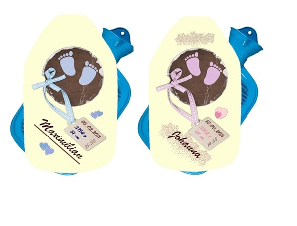 personalisierter Kuschelbezug mit / ohne Wärmflasche ✿ Füße ✿ Geschenk Baby Geburt