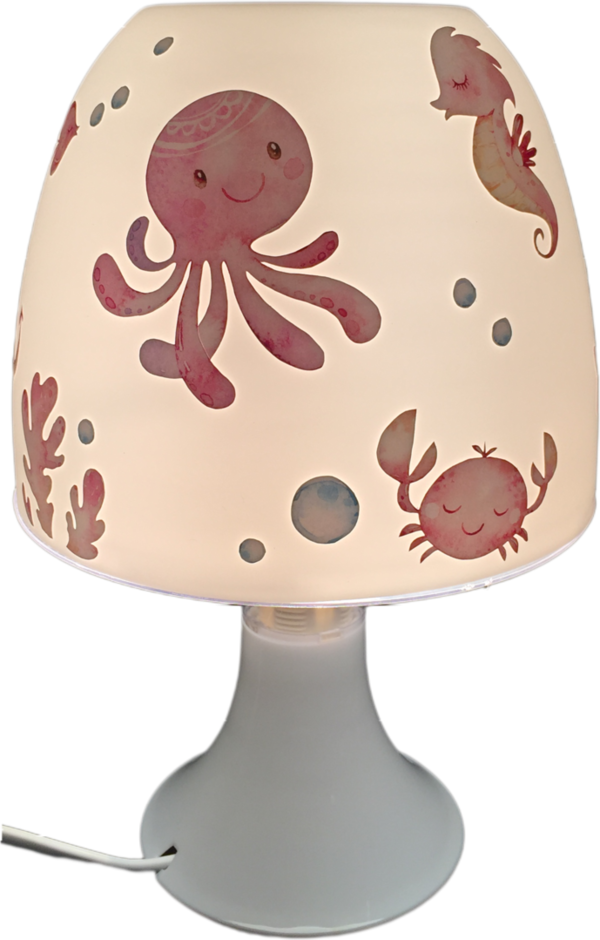 Tischlampe / Stehlicht * Meerestiere 1 rosa * - mit/ohne Name